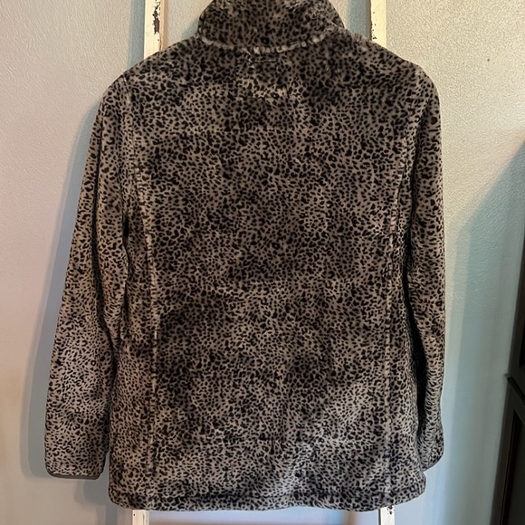 Land’s End Gray and Black Animal Print Zip Up Jacket Size M - Picture 10 of 12